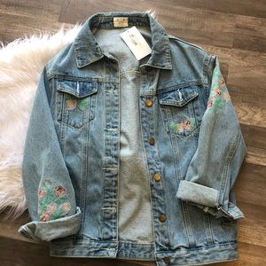 Oversized detailed Bar Karaoke Denim Jacket